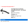 thumbnail image 2 of Front Right Outer Tie Rod End - Compatible with 2005 - 2019 Nissan Frontier 2006 2007 2008 2009 2010 2011 2012 2013 2014 2015 2016 2017 2018, 2 of 2