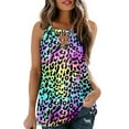 thumbnail image 2 of HAPIMO Women's Summer Tank Tops O-Neck Blouse Gradient Leopard Print Tops Casual Tunic Swing Camis Vest Sleeveless Shirts for Girls Hollow Out Camisole Savings Multicolor XL, 2 of 8