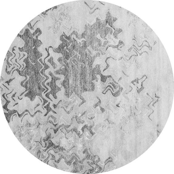 Ahgly Company Indoor Round Solid Gray Modern Area Rugs, 5' Round