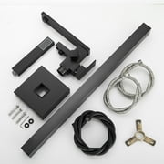 FreeStanding Waterfall Bathtub Faucet Floor Mounted Tub Filler Mixer Matte Black