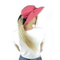 thumbnail image 3 of Sombrero de pescador de ala ancha de malla plegable con protección UV para mujer, ideal para verano, playa, pesca, uso al aire libre. Sombrero de playa para mujer, malla, cola de caballo alta, ala, 3 of 8
