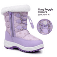 thumbnail image 4 of Blikcon Girls Waterproof Snow Boots with Faux Fur – Warm Winter Boots with Drawstring Closure & Non-Slip Sole, 4 of 8