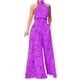 thumbnail image 1 of Gibobby pantalones siameses color liso Mono de mujer con estampado informal, mono de mujer, mono de bolsillo largo, correa suelta(Morado， XL), 1 of 4