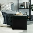 thumbnail image 4 of Costway Cube Ottoman Pouffe Storage Box Lounge Seat Footstools w/ Hinge Top black, 4 of 10