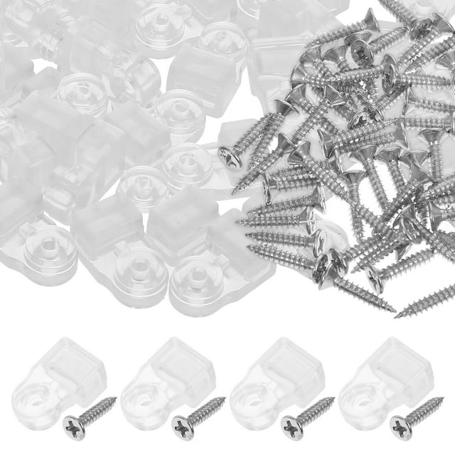 KAKOWELY 50pcs Glass Retainer Clips Glass Clips For Windows Cabinet Glass Retainer Clips Glass Clips For Cabinet Door Mirror Clamps Mirror Glass Clips,0.83X"X0.47"X0.39"