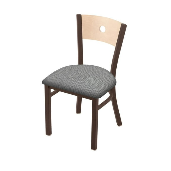 Holland Bar Stool 630 Voltaire 18" Chair with Bronze Finish, Natural Back, and Graph Alpine Seat