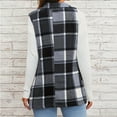 thumbnail image 5 of Stichou Womens Fall Flannel Plaid Vest Comfy Button Down Shirt Blazer Jacket Sleeveless Cardigan Coat Casual Outerwear Vests Dark Gray S, 5 of 6
