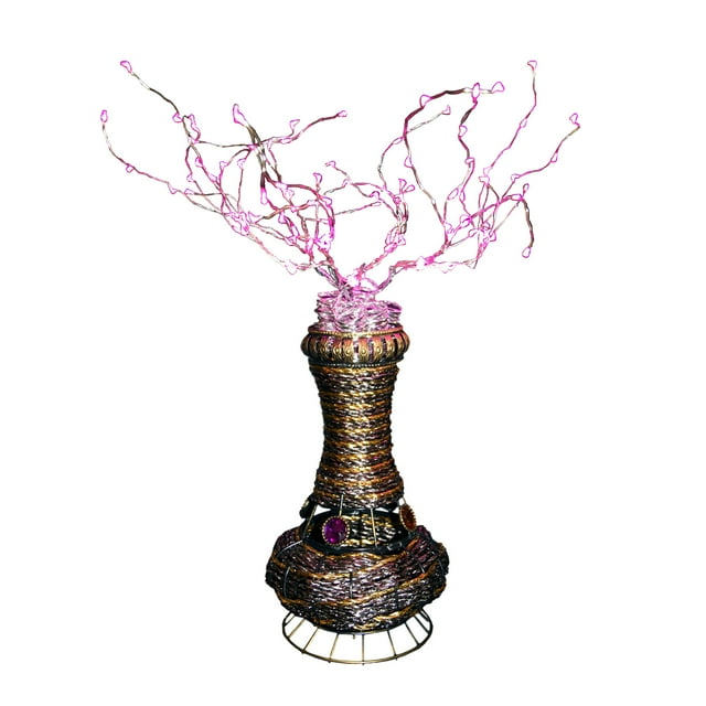 Lampe de Table en Fil d'Arbre Cuivre 20H avec Led Rose