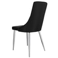 thumbnail image 2 of Contemporary Faux Leather and Metal Dining Chair Set of 2 Black and Chrome, 2 of 5