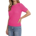 thumbnail image 4 of Sundazz Womens Short Sleeve Tops Lightweight Cable Knit Summer Sweater Dressy Casual Shirts, XS-XL, 4 of 7