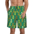 thumbnail image 2 of Uemuo Pineapples1 Pattern Men's Swim Trunks Hawaiian Beach Bathing Suit Swimsuits Beach Quick-Dry Shorts with Pockets-3X-Large, 2 of 9