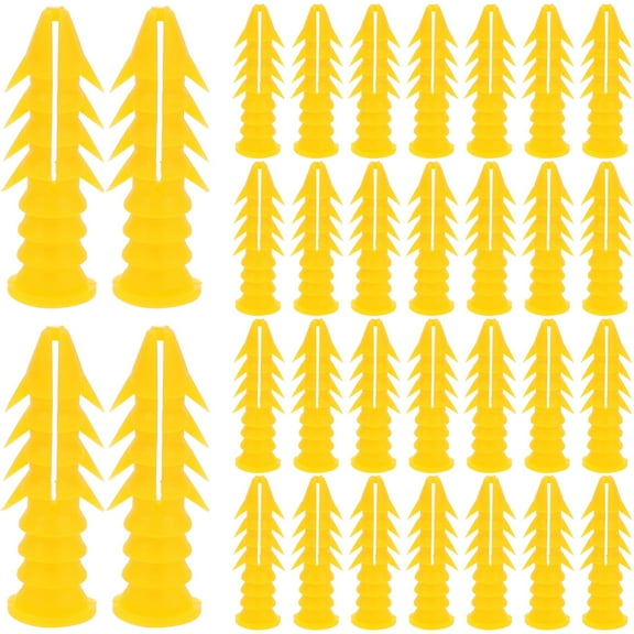 ICERUN 100Pcs Wall Anchors Drywall Screws Expansion Tubes Wall Plug Bolts Plastic Expansion Tube