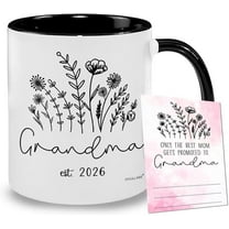 Vivulla68 Promoted To Grandma 2026 Mug With Matching Card - Pregnancy Announcement For New Grandmother, Nana, Gigi, Mimi - Mothers Day, First Time Grandma Gift; Grandmother Baby Announcement