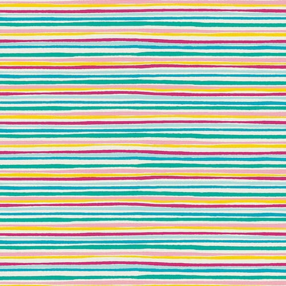 Colorful Stripe cotton fabric - Hello Sunshine AGF cotton, Sold by the Quarter Yard