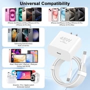 i Phone 17 16 Pro Max Charger Fast Charging, 45W USB C i Phone 16 Super Fast Charger Block with 10ft Long Type C Charging Cord Compatible with iPhone 17/16/15 Pro Max/Plus/S25
