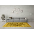 thumbnail image 3 of Ahgly Company Machine Washable Indoor Rectangle Persian Yellow Traditional Area Rugs, 7' x 9', 3 of 4