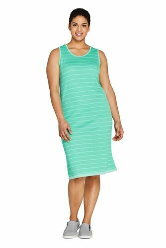 Tank Dress Aqua Mint Stripe L 