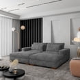 thumbnail image 2 of Isabella Sectional Sofa Corduroy Velvet with two Ottomans in Dark Gray Color, 2 of 9