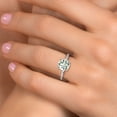 thumbnail image 4 of Gem Stone King 10K White Gold Green Prasiolite and Lab Grown Diamond Engagement Ring for Women | 2.05 Cttw | Round 8MM | Gemstone Birthstone | Size 6, 4 of 6