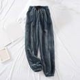 thumbnail image 2 of DHFJKG Flannel Pajamas Pants For Women Loungewear Thickened Elastic Drawstring Loose Fit Ankle-Tied Sleepwear Bottoms With Pockets For Autumn Winter Cozy Trousers, 2 of 3