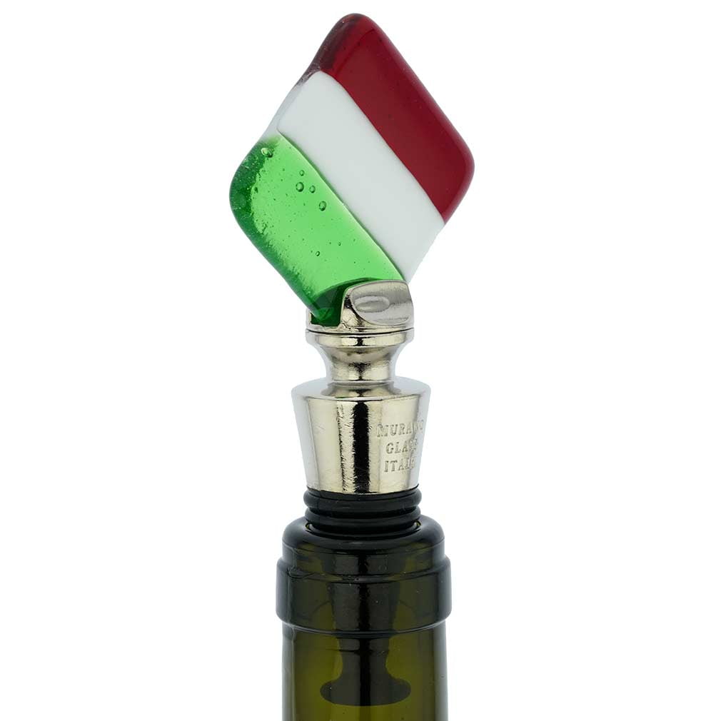 Glassofvenice Murano Glass Bottle Stopper Italian Flag Walmart Com Walmart Com