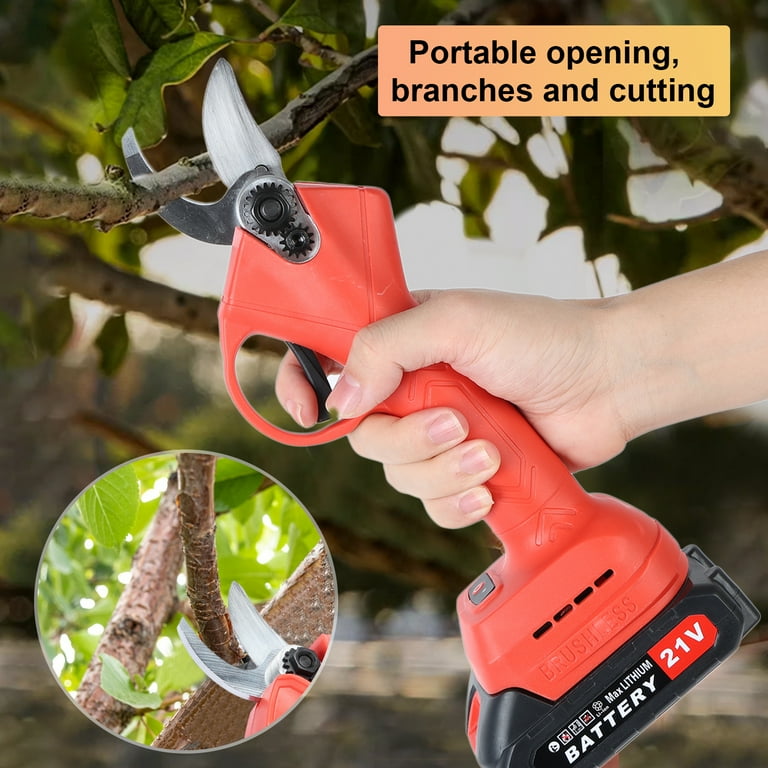 LA TALUS 2 x 21V Electric Pruning Shears Professional Cordless Pruner with Sharp Blade Electric Branch Scissors Tree Branch Shears with 2
