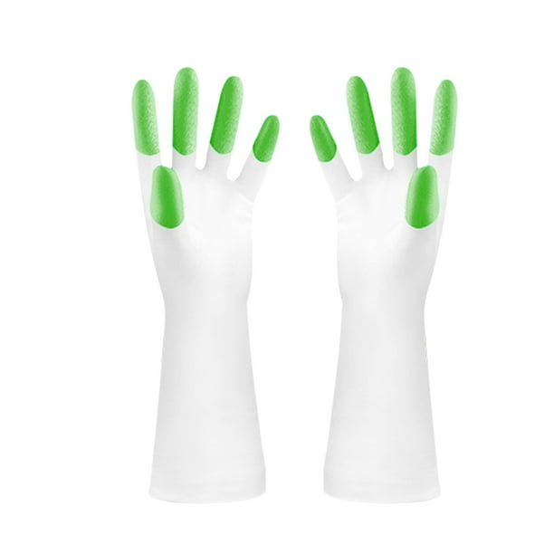 Yhmxh Utensilios de cocina Guantes de limpieza reutilizables de caucho natural para lavavajillas, antideslizantes, para cocina y hogar (un par) Muebles para cocina Accesorios de cocina