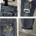 thumbnail image 4 of Pantalones vaqueros acampanados con diamantes de imitación para hombre, pantalones vaqueros de pierna ancha con corte acampanado para hombre, tendencia clásica 2024, casuales, elegantes, económicos, t, 4 of 5