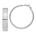 thumbnail image 1 of Beautiful Leslie's 14K White Gold 7.75mm Polished Omega Back Hoop Earrings, 1 of 2