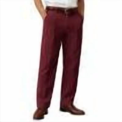 Men's Corduroy Pants Dressy Vintage Pleated Casual Straight Leg Slacks Relaxed Fit Suit Button Trousers (42, Wine)