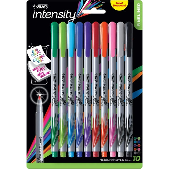 Rotuladores BIC Intensity Fineliner, punta media, 0,7 mm, 10 unidades