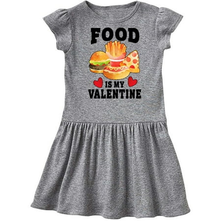 

Inktastic Valentine s Day Food is My Valentine Gift Toddler Girl Dress