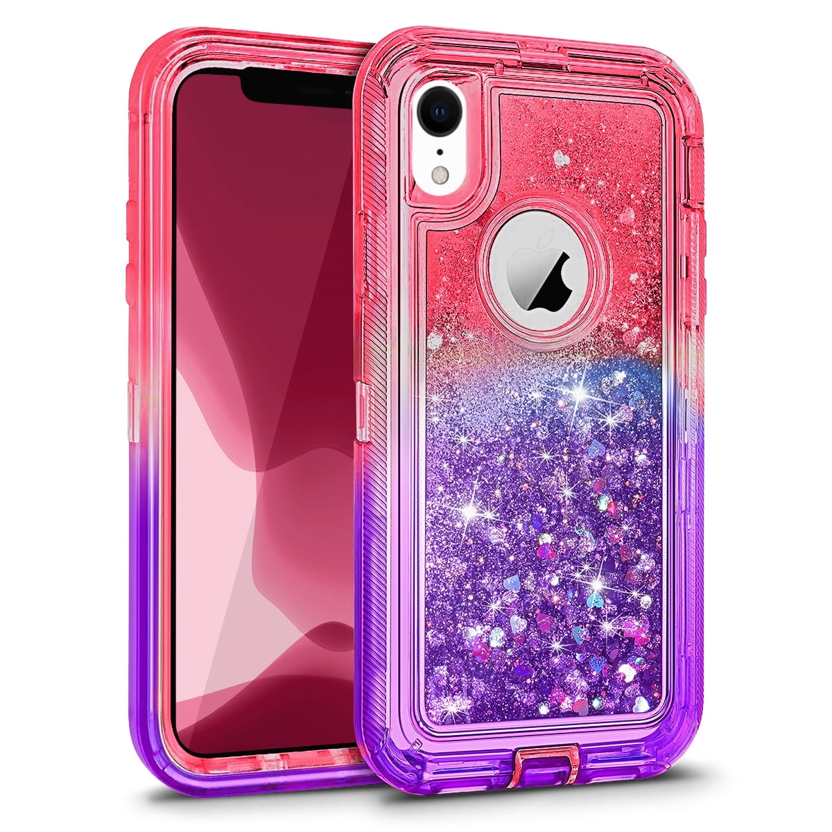 iPhone 8 Plus Case,iPhone 7 Plus Case,DUEDUE Glitter Bling Sparkly Cute  Phone Cover with Ring Kickstand Shockproof Soft TPU Slim Full Body  Protective
