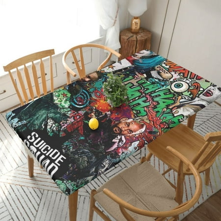 

Harley Quinn Poster Table Cover Reusable Fitted Rectangle Elastic Edged Tablecloth For Kitchen Dining Party 2.5X5ft