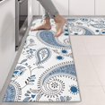 thumbnail image 2 of Kitchen Rugs Sets Of 2,Blue Paisley and Floral Pattern Anti Fatigue Kitchen Mat Rugs Non Slip Washable,Decorative Kitchen Floor Mats for Kitchen,Sink,Laundry,17"X47", 2 of 5