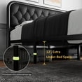 thumbnail image 6 of Honfach Full Size Metal Bed Frame with Leather Headboard, Heavy-Duty Platform Bed Frame, Thicker Metal Steel Slats Support, 12'' Under-Bed Space, Black, 6 of 7