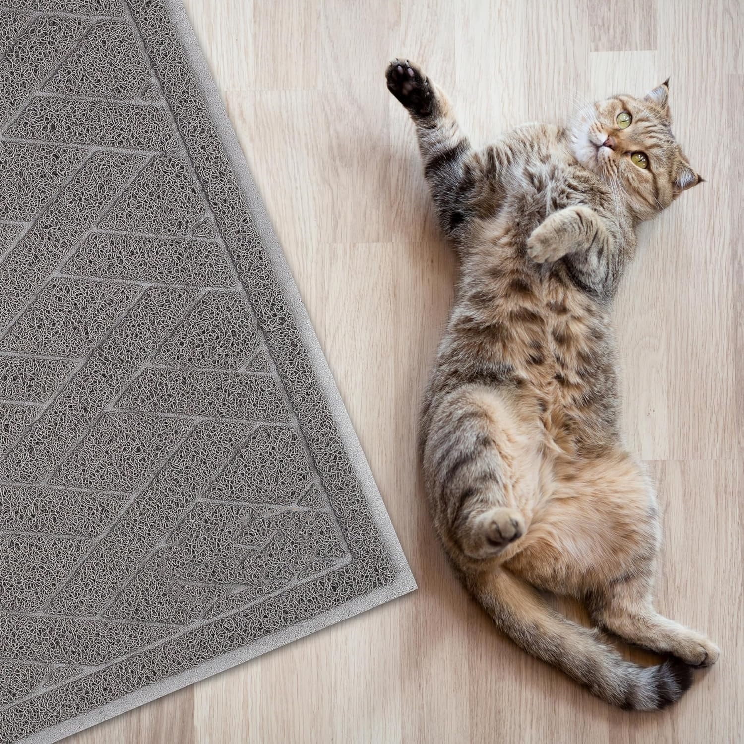 Cat Litter Mat, Jumbo XX-Large, 4x3 Feet, Fits Two Litter Boxes or Extra Coverage for One Box, Gray