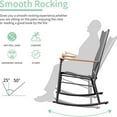 thumbnail image 5 of Outdoor Rocking Chair Set of 2, High Back All-Weather Patio Rocking Chairs with Breathable Back Rest for Adult, Ergonomic Design Porch Rocking Chairs for Porch, Garden, Balcony, Pool, Black, 5 of 8