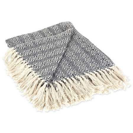 Patterned Throw Blankets DII Rustic Farmhouse Cotton Diamond Patterned Blanket Throw with Fringe For Chair, Couch, Picnic, Camping, Beach, & Everyday Use , 50 x 60