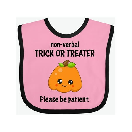 

Inktastic Non-Verbal Trick or Treater with Cute Pumpkin Gift Baby Boy or Baby Girl Bib