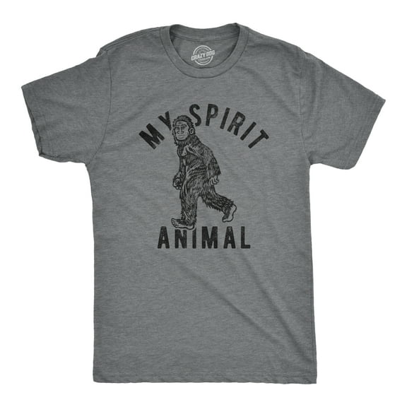 Mens My Spirit Animal: Bigfoot T Shirt Funny Sasquatch Sarcastic Graphic Novelty Tee Graphic Tees