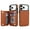 Brown, variant on ELEHOLD Case for iPhone 17 Pro, Luxury RFID Wallet Phone Case, Leather Shockproof Cover, Kickstand Function, Mint