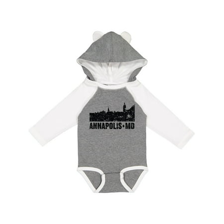

Inktastic Annapolis Skyline Grunge Gift Baby Boy or Baby Girl Long Sleeve Bodysuit