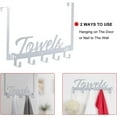 thumbnail image 6 of Over The Door Hooks, Towel Rack Towel Hooks for Bathroom, Towel Holder for Hanging Heavy Duty, Door Rack Over Door Hanger with 5 Coat Hooks for Bedroom Bathroom Kitchen, Black, 6 of 7