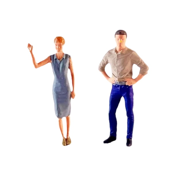 Figuras de mujeres y hombres Hugo Pintadas a Mano 1/64 2 uds Caqui
