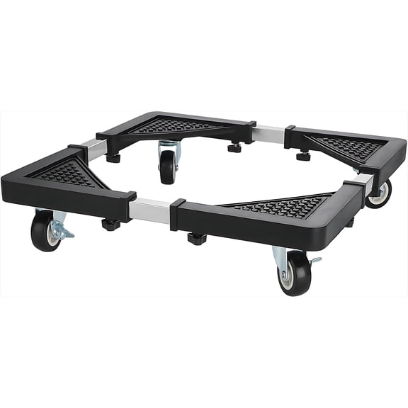 Mini Fridge Stand with 4 Locking Wheels β Adjustable Dolly for Refrigerator, Washer, Dryer (17.7"-25.6", Black)