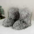 thumbnail image 4 of Women's Warm Faux Fur Boots Furry Short Snow Boots, Mid-Calf Flat Shoes for Outdoor Wear, 4 of 12