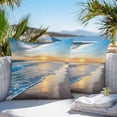thumbnail image 5 of Waterproof Throw Pillow Covers Set of 2, 24x24 Inch Sunset Beach Decorative Pillowcases Outdoor Pillow Slip Cushion Covers Set for Couch Tent Spray Ocean Waves Sky Nature Scenery, 5 of 7