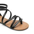 thumbnail image 6 of DREAM PAIRS Women's Dressy Gladiator Summer Cross Strappy Sandals Comfort Flat Casual Beach Fisherman Thong Sandals, 6 of 6