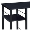 thumbnail image 2 of Bowery Hill Wooden Top 2-Shelf Writing Desk with Open Metal Base in Black, 2 of 7
